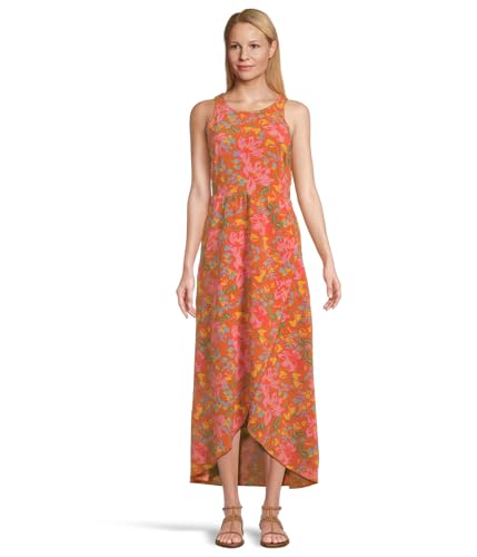 Toad&Co Womens Sunkissed Maxi Dress Persimmon Tulip Print Large