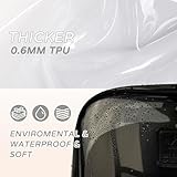 Caoroky knight Clear Backpack Heavy Duty Transparent Laptop Backpacks 15.6 Inch See Through TPU Travel Daypack Large College Bookbag for Women Men Teens Girls Boys students-Black