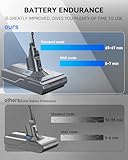 Battery Replacement for Dyson V8, 21.6V 5000mAh Li-ion Battery Compatible with SV10 V8 Animal V8 Absolute V8 Motorhead V8 Carbon Fiber V8 Fluffy Series Cordless Vacuum, 2 Filters and 2 Screws Included