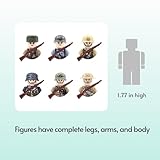 CEREECOO Mini WW2 Army Men Figures Pack, World War 2 Military Soldier Figures Building Set with Weapons Baseplates