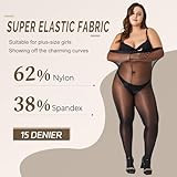 Aaronano 2 Pairs Women's Shiny Pantyhose Plus Size Oil Sheer Tights High Waist Shimmer Stockings（Black，XXXL-XXXXL）