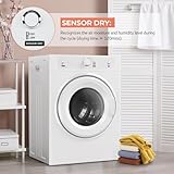 Euhomy Dryer, 3.5 Cu. Ft. 1500W Clothes Dryer, Stainless Steel Tumble Dryer with Exhaust Hose for Home, Apartment, Dorm, White