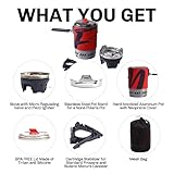 Fire Maple Polaris Cooking System | Portable Camping Backpacking Stove with Micro Regulated Valve | Electric Jet Burner Pot Set | Ideal Camp Water Boiler for Hiking Fishing Trekking Hunting (Black)