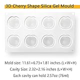 OCPO Kitchen Cherry Silicone Mold for Baking Mousse Cake, Fruit French Dessert, Pastry, Chocolate, Cupcake, Ice Cream Mould, Cake Decoration Mold, 3D Cherry Shape (8-Cavity)