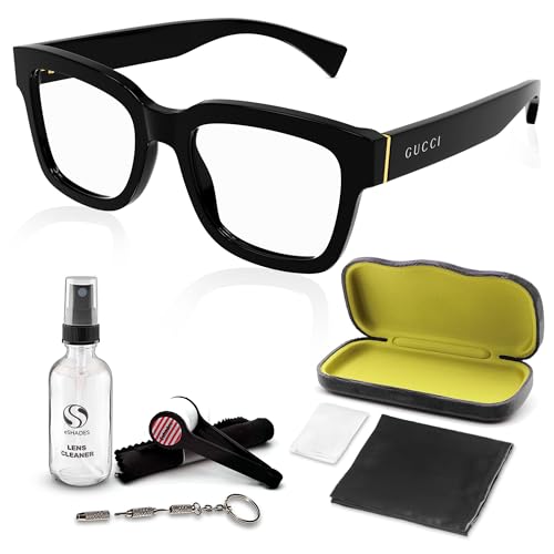 Gucci GG1138O Designer Fashion Eyeglasses Stylish Square Frame Eyewear with Luxury eSHADES Kit - Embrace Sophistication and Elegance