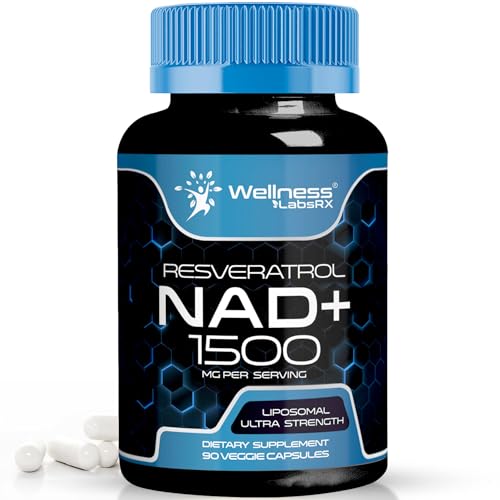 WELLNESS LABSRX NAD Supplement, 1500mg - Liposomal NAD+ Supplement with Resveratrol, NAD Plus Boosting - Support Cellular Health, Stamina & Healthy Aging - Ultra Strength Capsules, USA Made