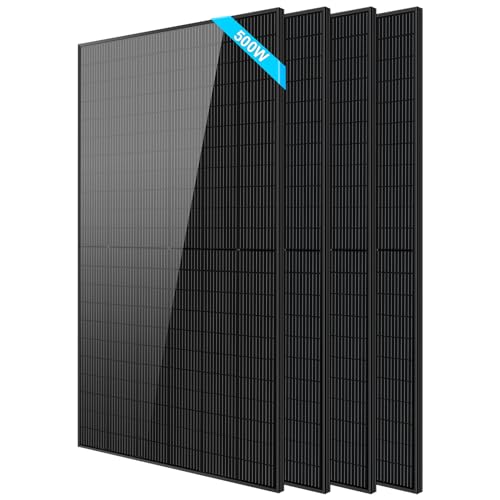 SUNGOLDPOWER 4PCS 500W Solar Panels Monocrystalline UL 61730, Grade A Solar Cell, Waterproof IP68, High Efficiency Solar Panel On/Off Grid Supplies for RV, Tiny House, Marine, Household (Total 2000W)