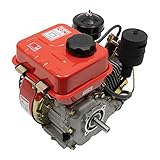 4-Stroke 3HP Diesel Engine, 2.2KW Single-Cylinder Diesel Engine, Recoil Start System Diesel Motor with Air-Cooling, Portable Diesel Engine for Gardening Agriculture Tractor Bulldozer Harvester