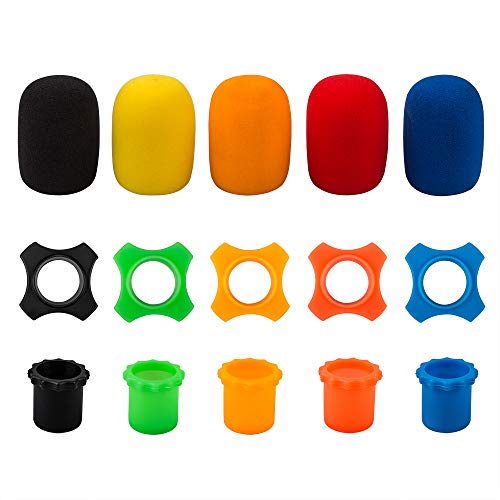 findTop Silicone Shakeproof Anti-Roll Wireless Microphone Protection Ring, Bottom Rod Sleeve Holder, Windscreen Cover for KTV, Assorted Colors
