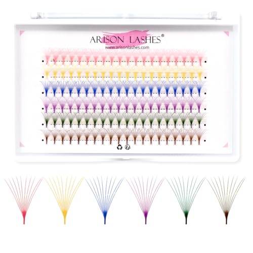 Colored Premade Fans Eyelash Extensions 10D 12mm Professional Colored Individual Lashes Volume Lash Extensions Ponited Base Premade Fans…
