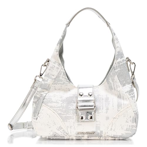 Steve Madden BZADA Half Moon Bag, White Denim
