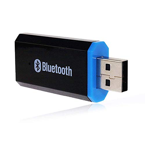 USB Bluetooth Adapter for Car, Bluetooth USB Audio Receiver Wireless Adapter for Home/Car Stereo System, Portable Speakers with AUX in & 3.5mm Cable (Black)