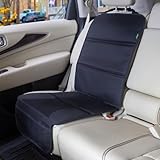 Car Seat Protector, 2 Pack Auto Seat Protectors for Child Car Seat with Thick Padding, Seat Cover Mat for Under Baby Seat to Protect Leather Seats, Black