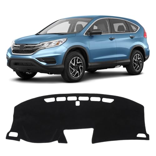 KUST Car Dash Cover for Honda CR-V CRV 2012 2013 2014 2015 2016 Polyester Non-Slip Center Console Dash Cover Interior Accessories for Honda CRV CR-V Custom Fit Dash Mat Sunshade No Glare Black