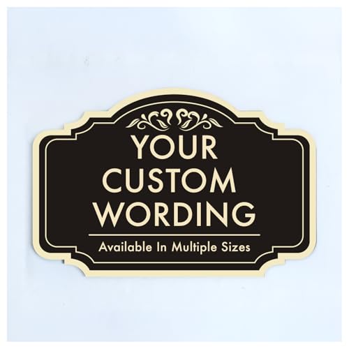 Custom Metal Decorative Signs, Personalized Aluminum, Custom Driveway Signs, Waterproof, Design 2 Black Charcoal 10x7 In
