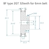 32 Teeth GT2 Timing Pulley,Bore 5mm 6mm 6.35mm 8mm 10mm, Width 6mm 10mm, Belt Used in 2GT Pulley 32Teeth 32T - (Number of Teeth: Bore 8mm/ Hole Diameter: Width 10mm)