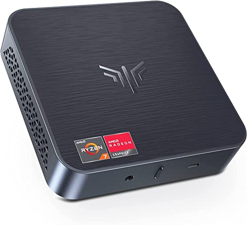 KAMRUI Thin Client Mini PC AMD 4-Core Ryzen 7 3750H Radeon RX Vega 10 Graphics 64GB DDR4 RAM 2TB NVMe SSD WiFi AC BT 4K HDMI DisplayPort USB-C RJ-45 Windows 10 Pro, silver, AM02-3750H