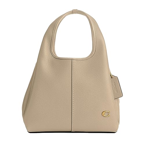 COACH Polished Pebble Leather Lana Shoulder Bag 23, Ivory