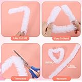 Hotop 30 Pcs Extra Thick Pipe Cleaners 30mm Chenille Stems Jumbo Pipe Cleaners Craft Supplies for Beginners DIY Art Supplies Decorations(White)