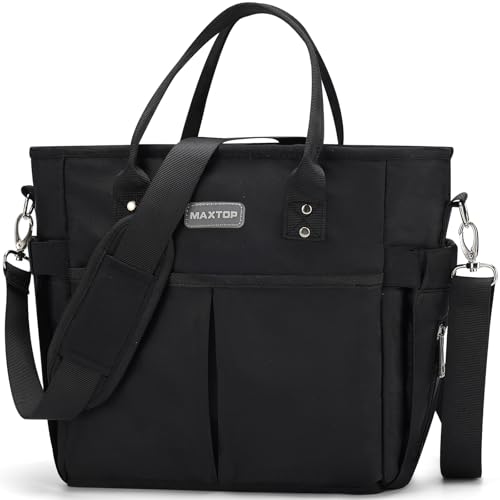 MAXTOP Lunch Bag Women for Work Insulated Thermal Lunch Box for Men with Wide-Open Pocket Reusable Leakproof Cooler Bags with Removable Shoulder Strap for Teacher Nurse Office Picnic Travel Black