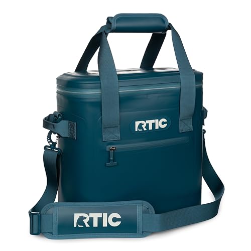 RTIC Ultra-Tough Soft Cooler 20 Can, Insulated Bag Portable Ice Chest Box for Lunch, Beach, Drink, Beverage, Travel, Camping, Picnic, Car, Trips, Floating Cooler Leak-Proof with Zipper, Marine