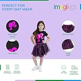 Barbie Toddler Girls Metallic Print T-Shirt and Tulle Mesh Skirt Logo Black/Pink Foil 4T