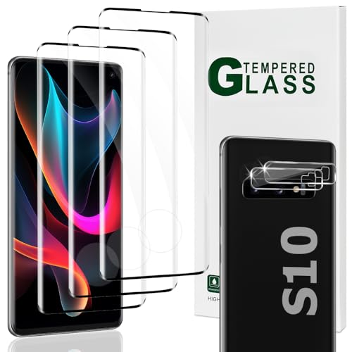 Xenovont [3+2 Pack] For Samsung Galaxy S10 6.1 Inch 5G Screen Protector and Camera Lens Protector, HD Clear, 9H Hardness, Fingerprint Support, High Touch Sensitivity, Bubble Free Tempered Glass