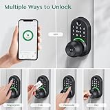 Keypad Smart Door Lock with Knob,Yamiry Keyless Entry Door Lock with Handle,Fingerprint Door Knob for Front Door, Electronic Code Smart Lock,Digital Lock for Entry Doors,Auto Lock