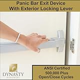 Dynasty Hardware Push Bar Panic Exit Device for Emergency Exit Doors Painted Aluminum, with Exterior Lever Handle