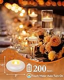 Homemory 24 Pack 3” Flameless Led Floating Candles, 200 Hour White Battery Operate Waterproof Tealights for Cylinder Vases, Centerpieces at Wedding Decor, Party, Pool