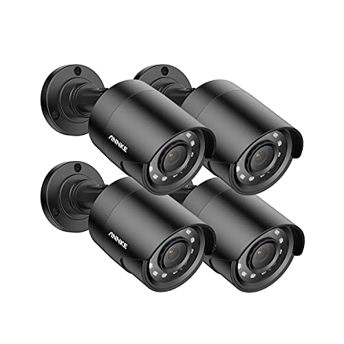 ANNKE 4 Pack 1080P HD TVI Home Security Camera Outdoor Indoor, 1920TVL, IP66 Waterproof, Smart Dual Light， Night/Day Vision, Surveillance CCTV Bullet Cam
