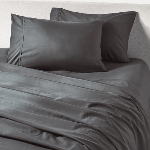 PeachSkinSheets Graphite Gray Sheet Set - 1500tc Level of Softness - Extra Soft Cooling Sheets for Hot Sleepers and Night Sweats - Split King Size (2 XL Fitted)