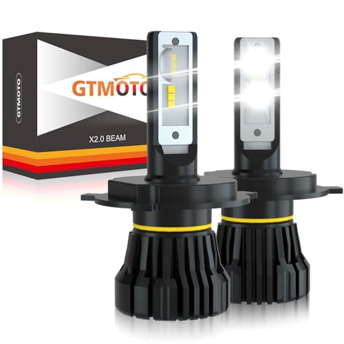 GTMOTO for Yamaha Viking Wolverine Grizzly 700 Headlights, 5ST-H4314-10-00 LED Bulbs, H4/ HS1 High/Low Dual Beam ATV UTV Lights, 6000K Bright White, 2-Pack