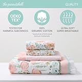 The Peanutshell 4 Piece Organic Cotton Baby Crib Bedding Set for Girls - Newborn, Infant & Toddler Nursery Bed Set Decor with Two Crib Sheets, Dust Ruffle Comforter - Wildflower