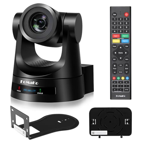 FoMaKo HDMI PTZ Camera, 30x Optical Zoom AI Auto-Tracking Gen 3, PoE 3G-SDI IP, for Church Worship Education Events vMix OBS Wirecast (FMK30SDI Pro Black)