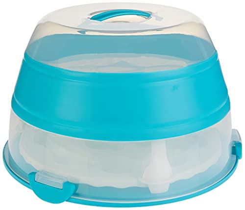PrepWorks by Progressive Collapsible Cupcake and Cake Carrier – 24 Cupcakes, 2 Layers, Teal, Easy to Transport Desserts