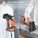 Rowenta Iron Steamer for Clothes, 3in1 Hand Held Steamers, Clothing Steamer, Ironing, Lint Remover, 7.1 Oz Tank, 1875 Watts, Auto-Off, Black, DR8855