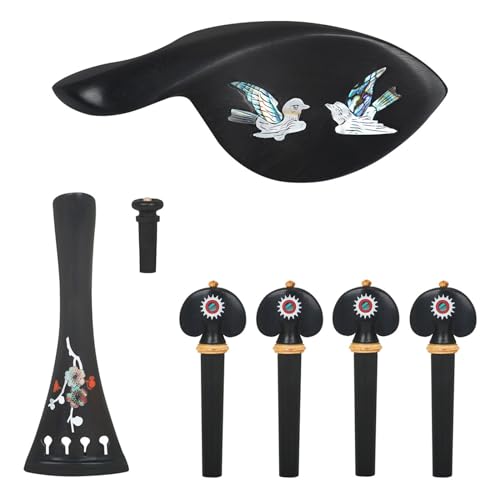 Ebony Violin Fittings 1 Set 4/4 3/4 Violin Tailpiece Endpin Tuning Pegs Violin Chinrest Musical Instrument Accessories