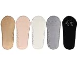 Bella Moda Women's Lace Casual No Show Non-skid Boat Socks Set of 5, Multi, Regular