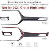 for Toyota Highlander 2025 2024 2023 2022 2021 2020 Central Control Dashboard Wind Outlet Trims, Sporty Carbon Fiber Grain Interior Screen Frame Trims for Highlander L LE XLE XSE Nightshade