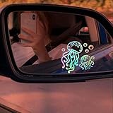 Jellyfish Color Rearview Mirror Decal Pack 3 Cute Animal Sticker Ocean Lover Water Bottle Window Decal Vinyl Waterproof 2 Inches Car Decals New Car Accessories for Girl Friend Coworker