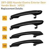 APESER Compatible with Hyundai Elantra Exterior Door Handle Replacement 2017-2022,Front Rear Driver & Passenger Side Door Handles,for 82651-F2010,82652-F2010,82661-F2010,82662-F2040,Glossy Black,4PCS