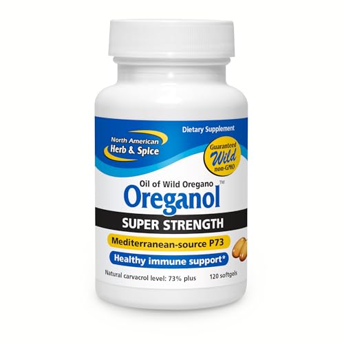 NORTH AMERICAN HERB & SPICE Super Strength Oreganol P73, 120 Softgels - Immune System Support - Vegan Friendly Wild Oregano - Non-GMO - 120 Servings