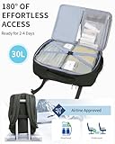 ECOHUB Carry On Travel Backpack, Expandable Airlines Personal Item Bag 18x14x8, Water Resistant 17 inch Laptop Backpack Flight Approved, 12 Pockets 30L Work Backpacks with Wet Pocket & Cable Slot