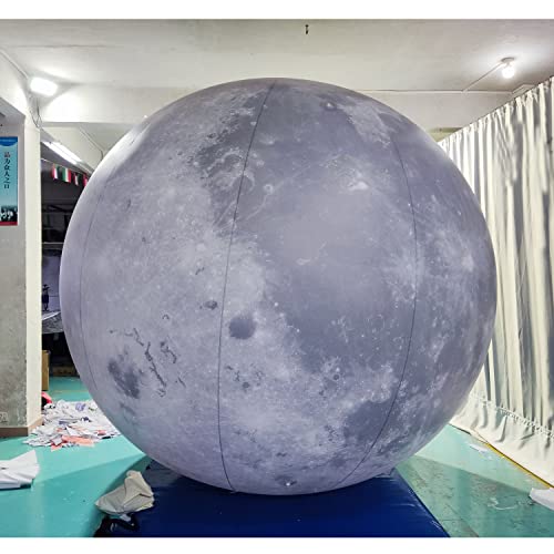 SAYOK 0.2mm PVC Gaint Advertising LED Planet PVC Inflatable Moon Balloon for Outdoor/Indoor Party Promotion Exhibitom Activity, 8.2FT