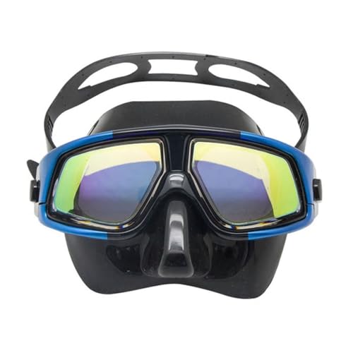 Farsighted Hyperopia +2.0 to+6.0 Nearsighted Myopia-Scuba Diving Snorkel Mask Big Swim Goggles Anti-Fog (Blue Diving Mask, +2.0 Plus)