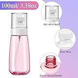 Hushee 36 Pcs Travel Spray Bottle 100 Ml/ 3.4 oz Leak Proof Fine Mist Spray Bottles Empty Mini Makeup Face Spray Bottle Clear Refillable Travel Containers for Perfume Cosmetic Essential Oil, 3 Color