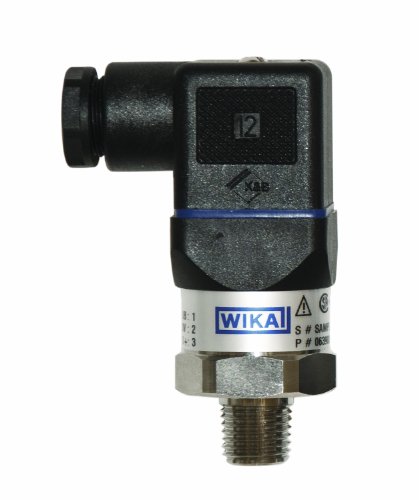 WIKA 50398083 General Purpose Pressure Transmitter, 4 - 20mA 2-Wire Signal Output, Stainless Steel 316L Wetted Parts, 0-200 psi Range, +/-0.5% Accuracy, 1/4" Male NPT Connection