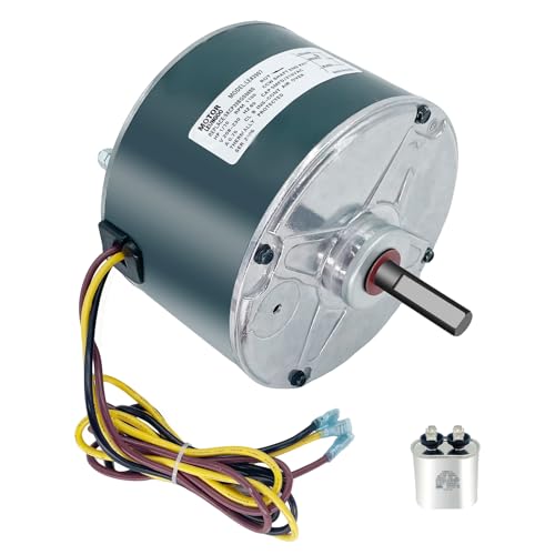Condenser Fan Motor Replacement for Carrier 5KCP39BGS069S #3S001, #GE3907 Genteq Bryant Payne Dayton AC/Air Conditioner 1/10 HP 1100 RPM 208-230V 60HZ 48 Frame with Capacitor OEM Upgraded LEUNGOO