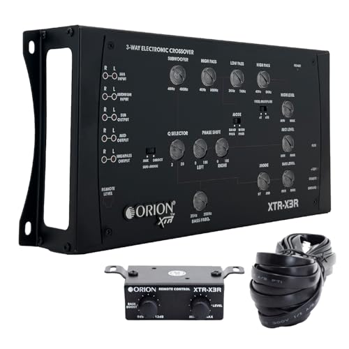 Orion XTR-X3R 3-Way Electronic Crossover Network – 2-Channel Input, 3-Channel Output, Illuminated Control Panel, Remote Bass Boost, Adjustable Frequency Controls, PWM Power Supply